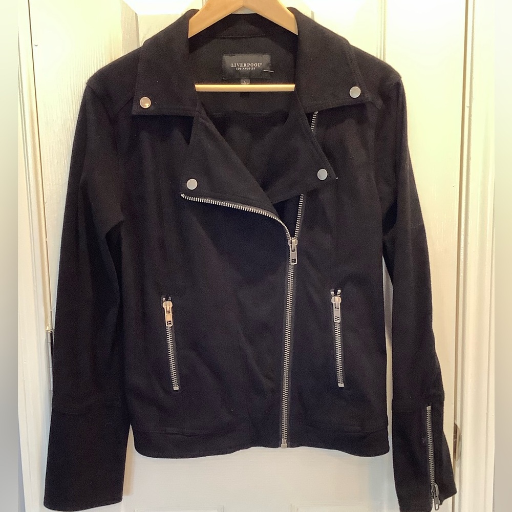Liverpool Black Biker Style Jacket